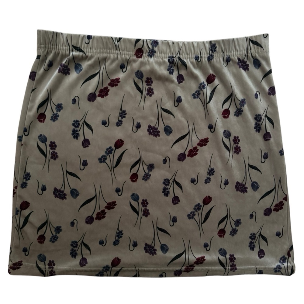 Velvet Floral Mini Skirt Size Large